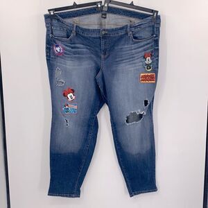 Disney Minnie Mouse Patches Plus Size‎ Jeans Sz 28R